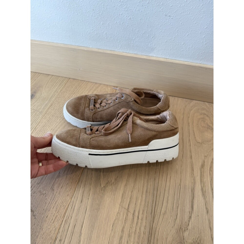 J Slides J/slides Women’s Suede Leather Slip On Shoes Sneakers Platform Brown 6